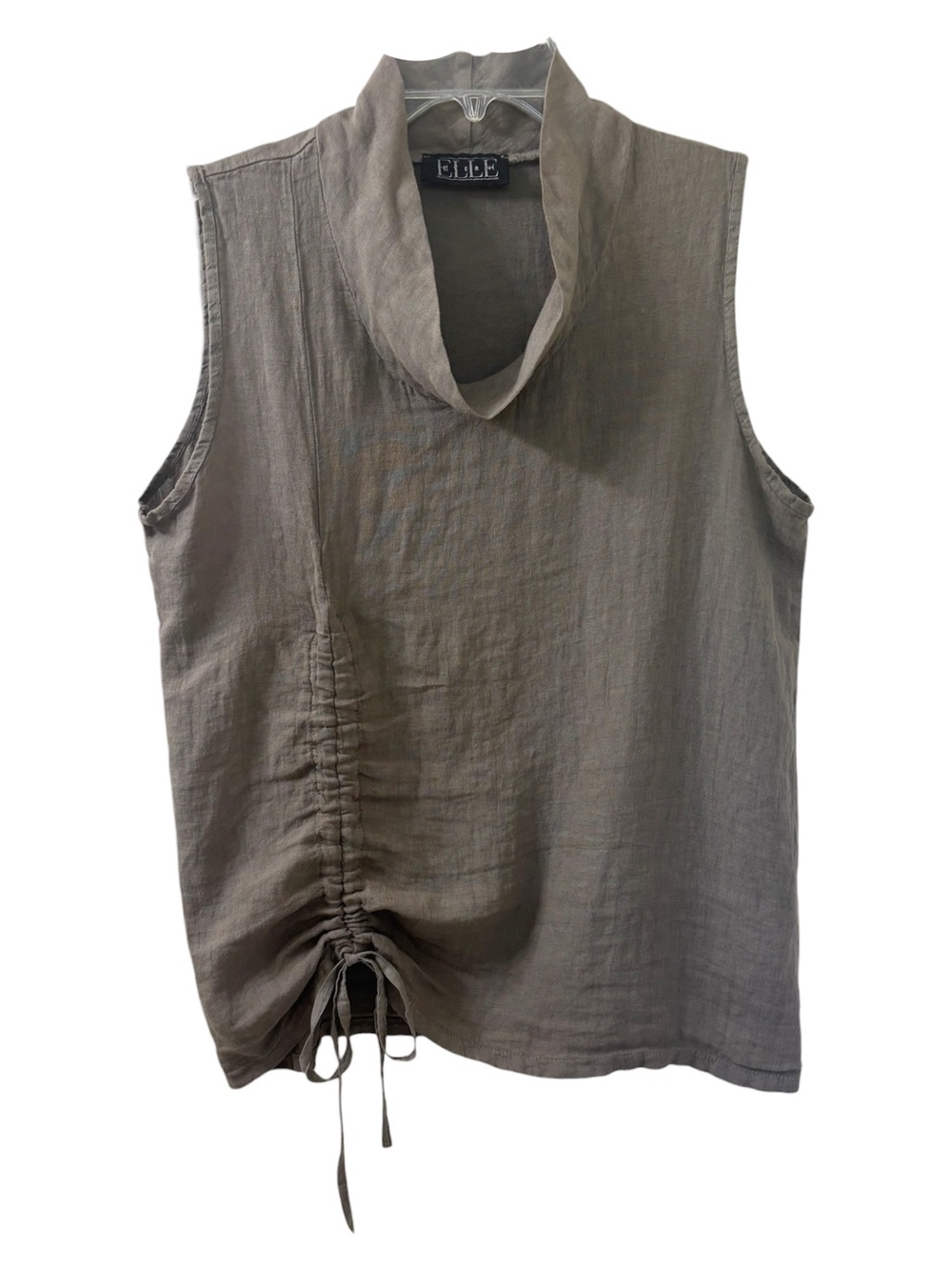 100% Linen Sleeveless Top Made In Italy Women's Small